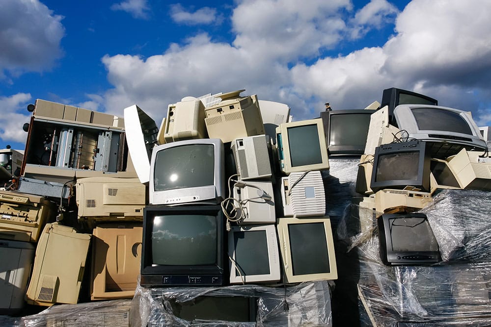 pile of e waste