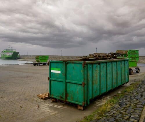 rainy dumpster