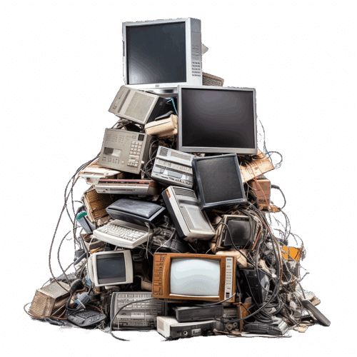 electronics in trash
