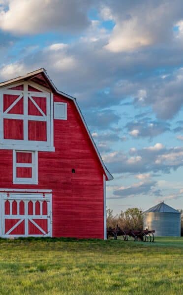 farm with barn